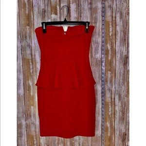 Red body con dress
